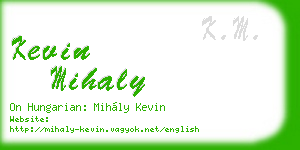 kevin mihaly business card
